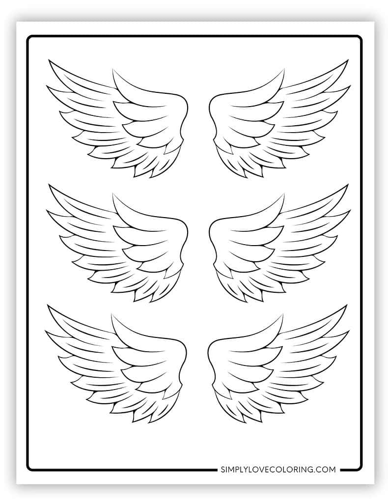 angel wing templates (free pdf printables) - simply love coloring